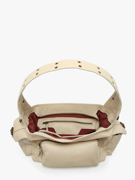 Schoudertas Cargo Leder Basilic pepper Beige cargo BCAR05 ander zicht 3
